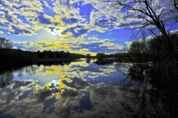 Blue sky sunset